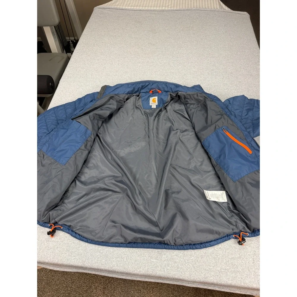 Carhartt Brookville Quilted Nylon Jacket Mens Large Blue Full Zip 102208 476